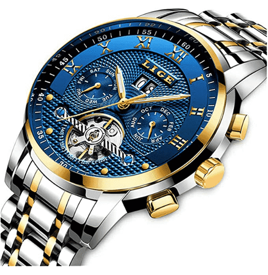 LIGE Watches Mens Luxury Automatic Mechanical Watch Men Waterproof Full Steel Business Dress Wrist Watch - best automatic watches  under 500